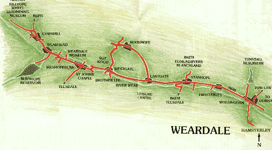 Map of Weardale